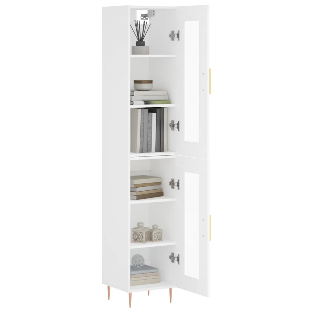 Highboard hvit 34,5x34x180 cm konstruert tre vidaXL