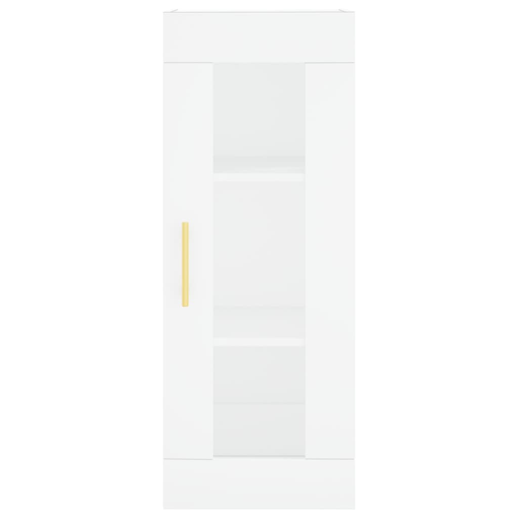 Highboard hvit 34,5x34x180 cm konstruert tre