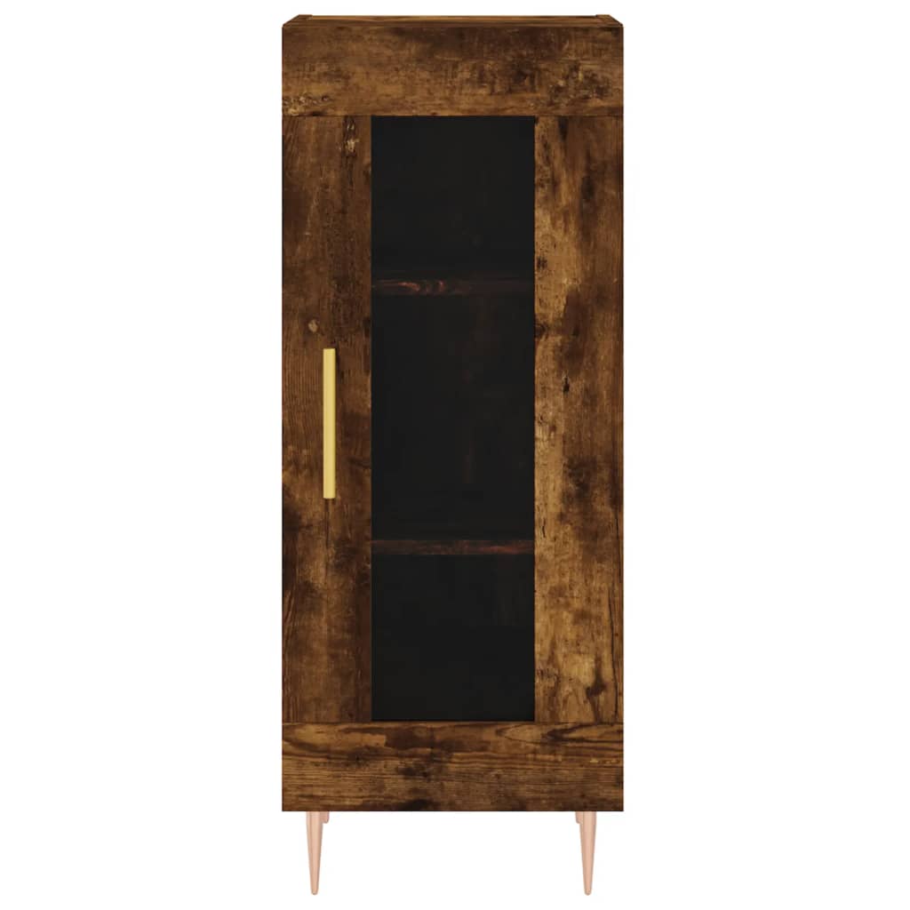 Highboard røkt eik 34,5x34x180 cm konstruert tre