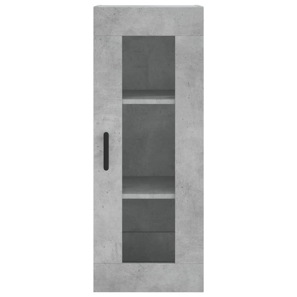 Highboard betonggrå 34,5x34x180 cm konstruert tre