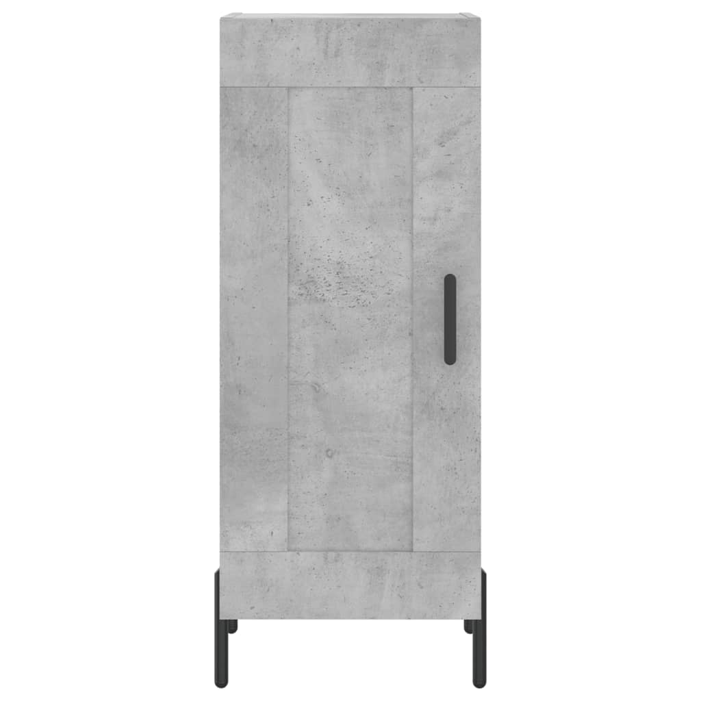 Highboard betonggrå 34,5x34x180 cm konstruert tre
