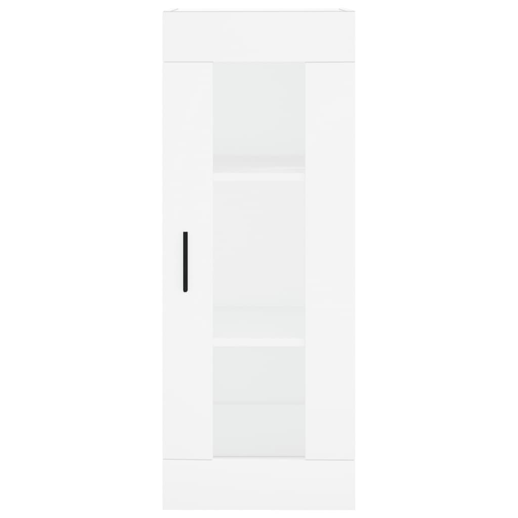 Highboard hvit 34,5x34x180 cm konstruert tre