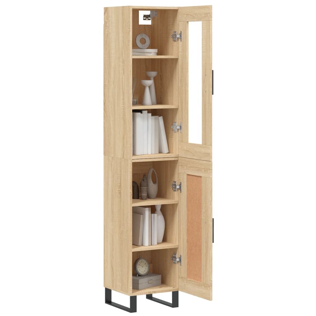 Highboard sonoma eik 34,5x34x180 cm konstruert tre
