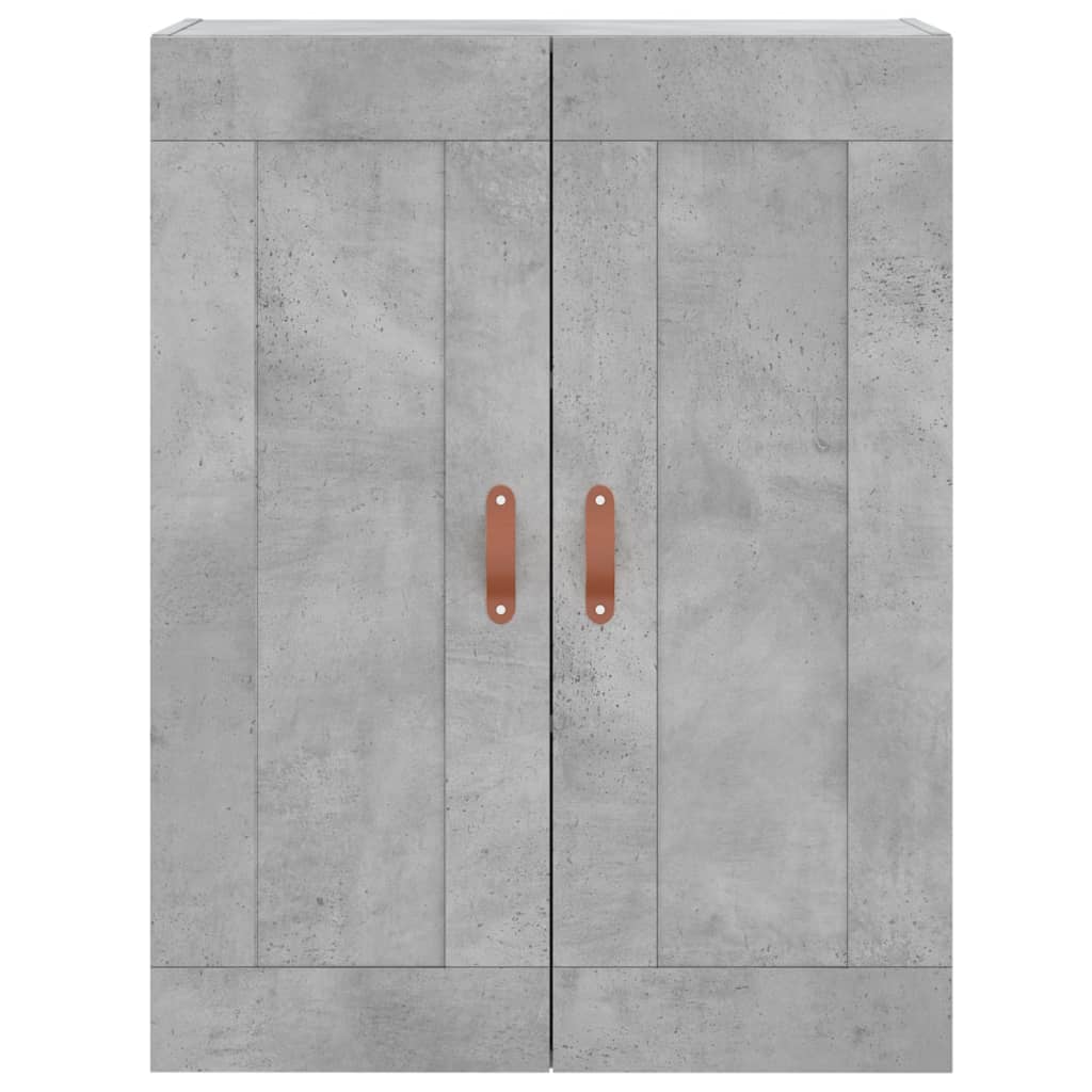 Highboard betonggrå 69,5x34x180 cm konstruert tre
