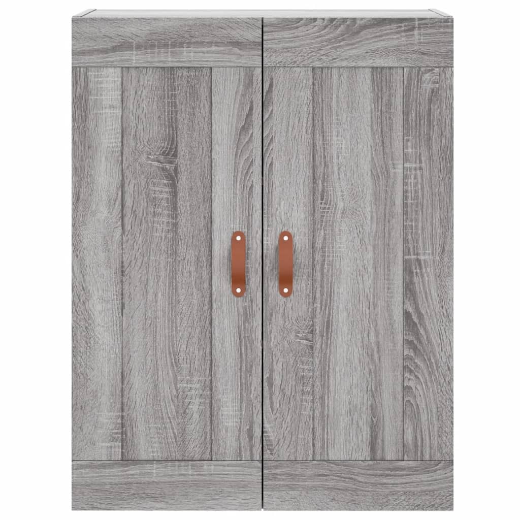 Highboard grå sonoma 69,5x34x180 cm konstruert tre