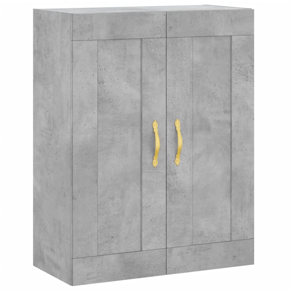 Highboard betonggrå 69,5x34x180 cm konstruert tre