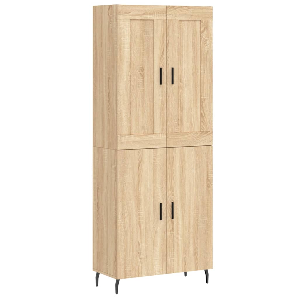 Highboard sonoma eik 69,5x34x180 cm konstruert tre