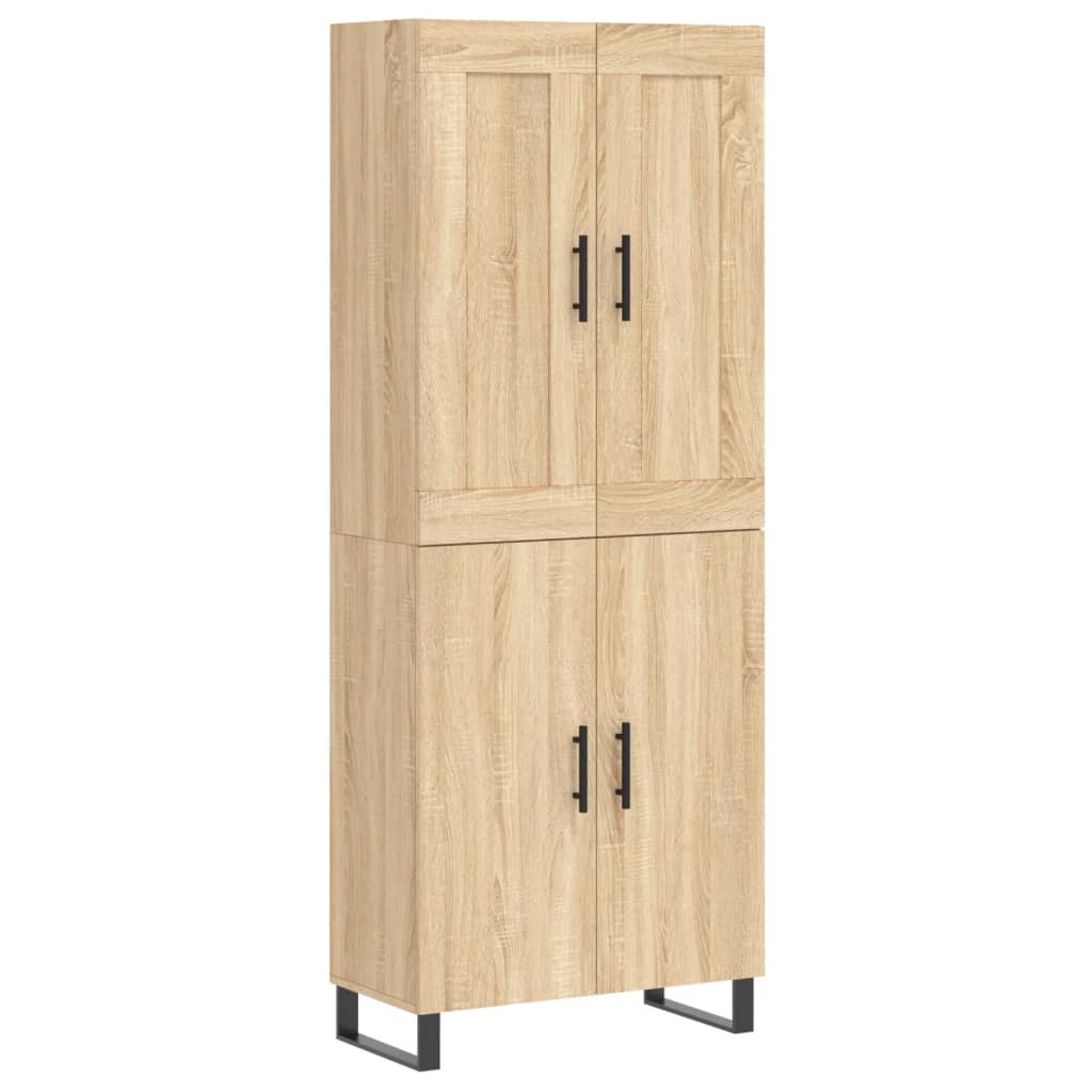 Highboard sonoma eik 69,5x34x180 cm konstruert tre