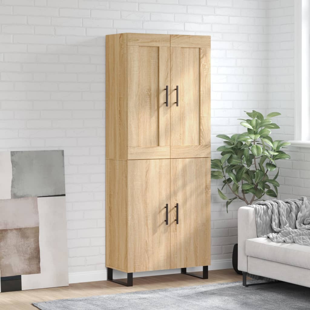 Highboard sonoma eik 69,5x34x180 cm konstruert tre