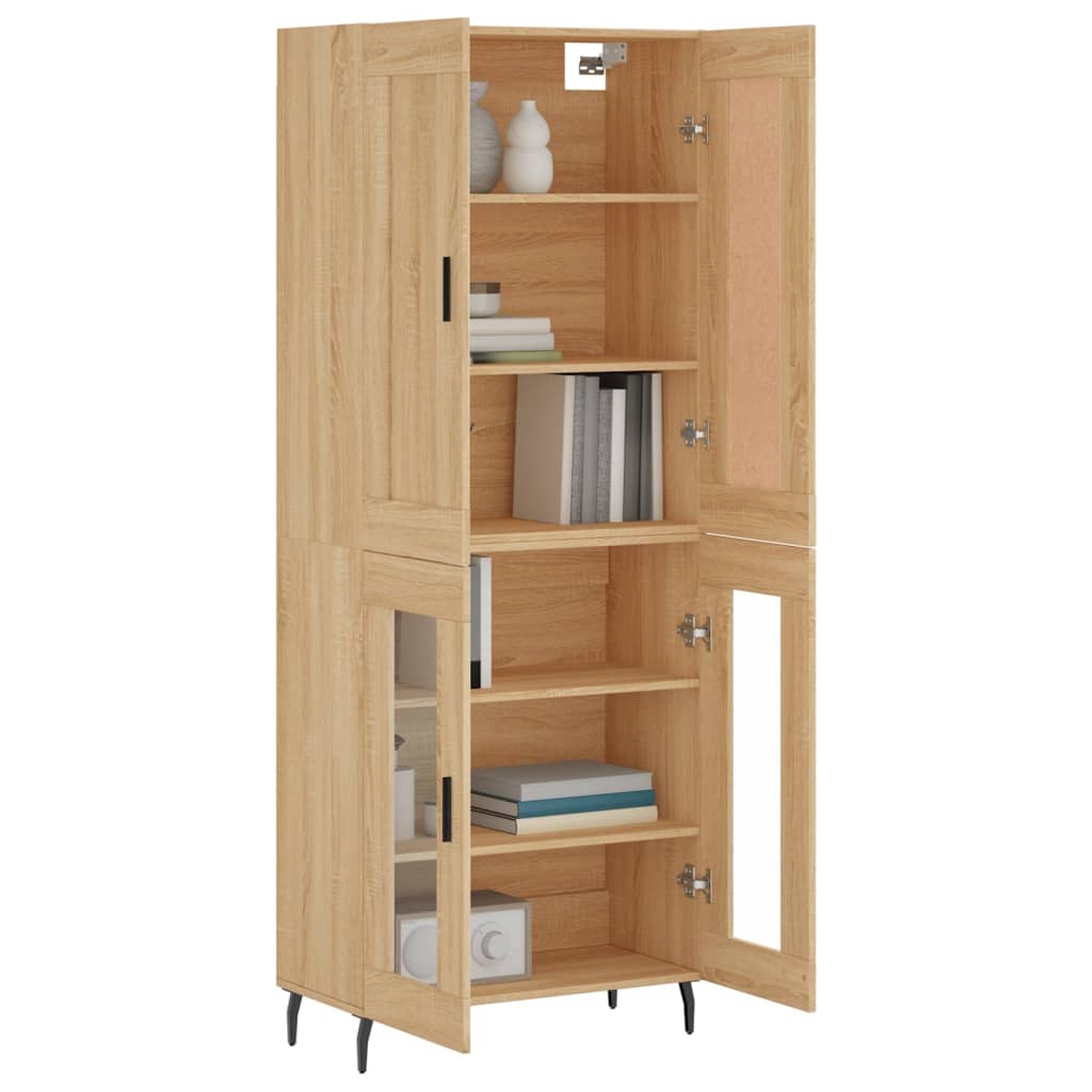 Highboard sonoma eik 69,5x34x180 cm konstruert tre