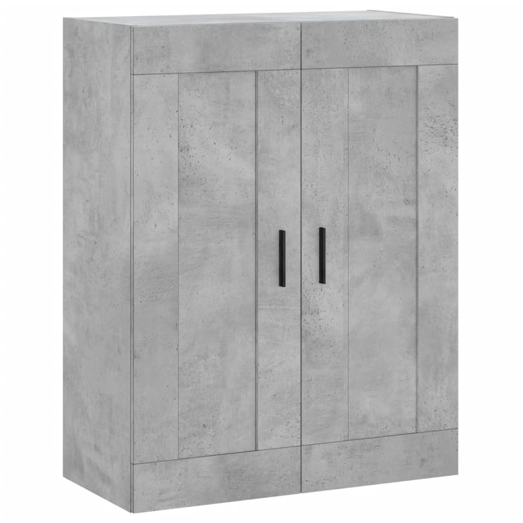 Highboard betonggrå 69,5x34x180 cm konstruert tre