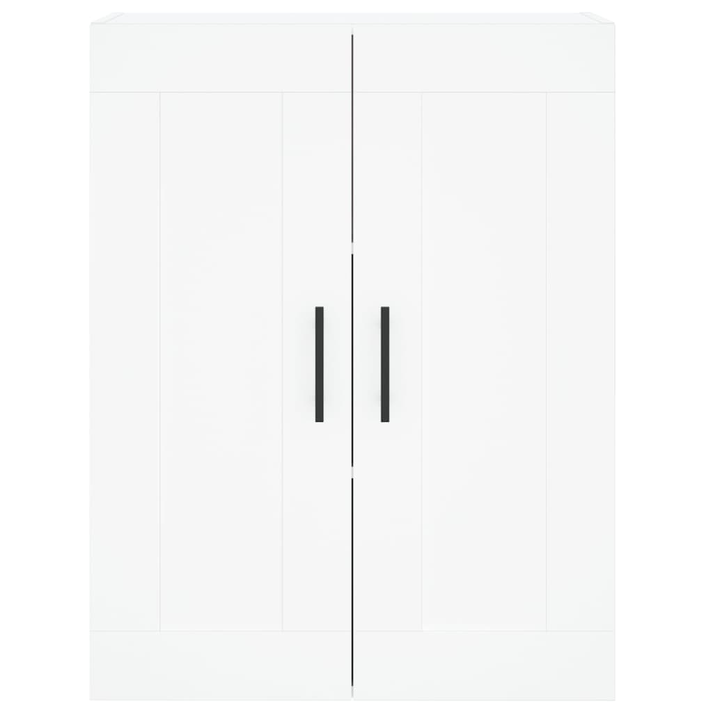 Highboard hvit 69,5x34x180 cm konstruert tre