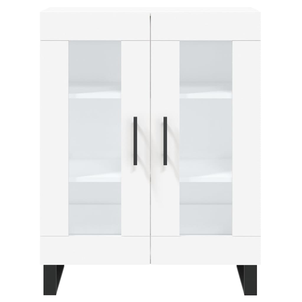 Highboard hvit 69,5x34x180 cm konstruert tre