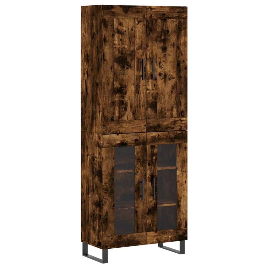Highboard røkt eik 69,5x34x180 cm konstruert tre