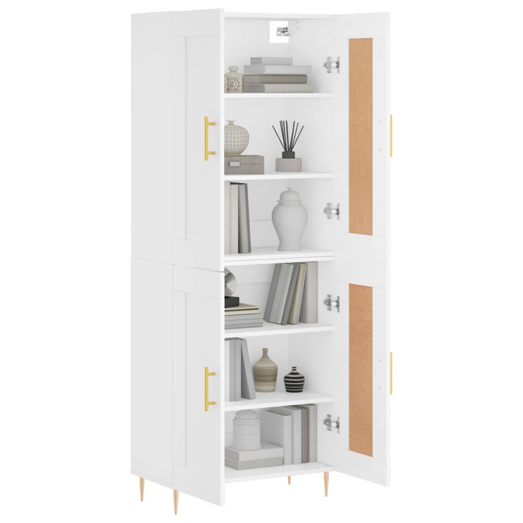 Highboard hvit 69,5x34x180 cm konstruert tre vidaXL