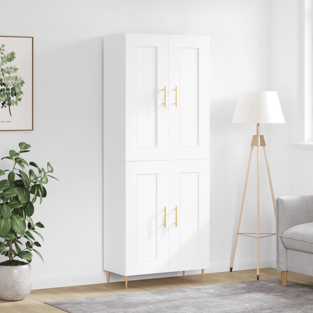 Highboard hvit 69,5x34x180 cm konstruert tre vidaXL