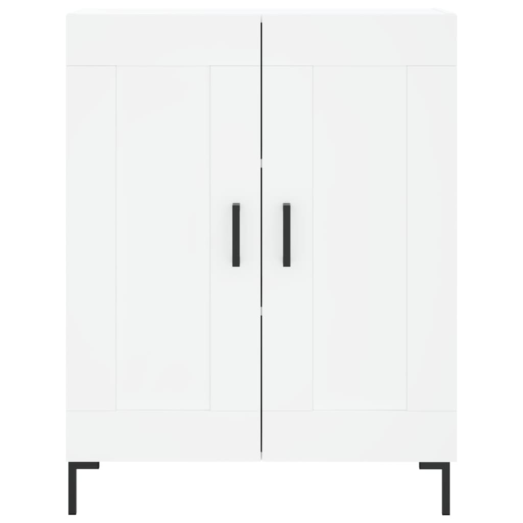 Highboard hvit 69,5x34x180 cm konstruert tre