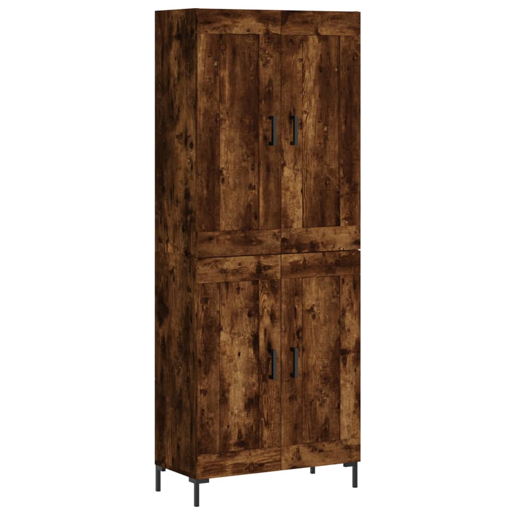 Highboard røkt eik 69,5x34x180 cm konstruert tre