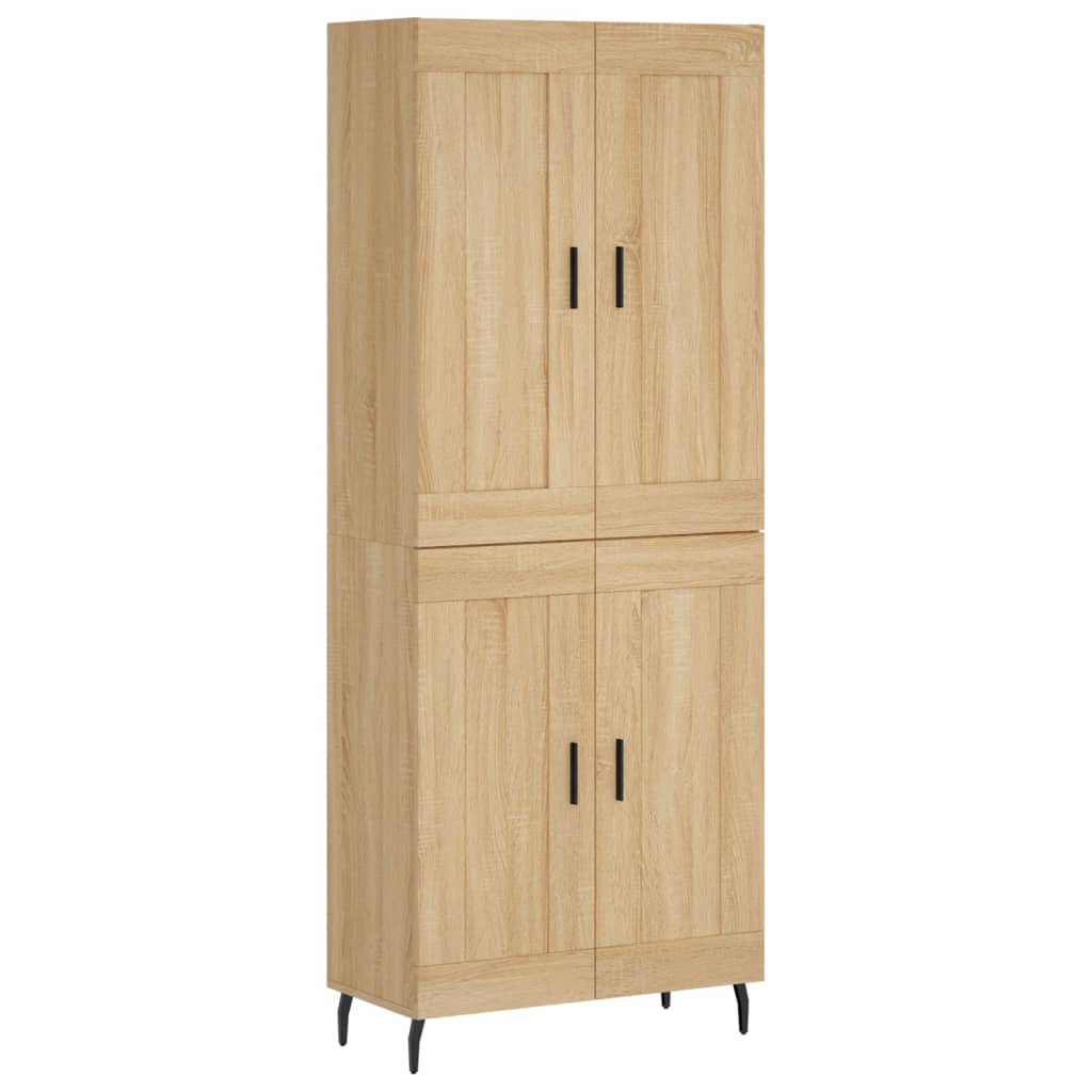 Highboard sonoma eik 69,5x34x180 cm konstruert tre