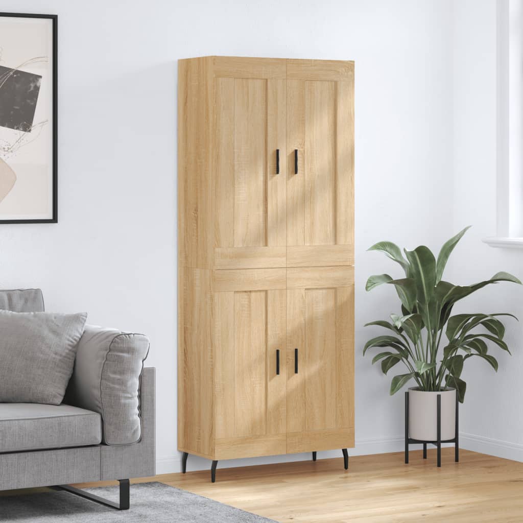 Highboard sonoma eik 69,5x34x180 cm konstruert tre
