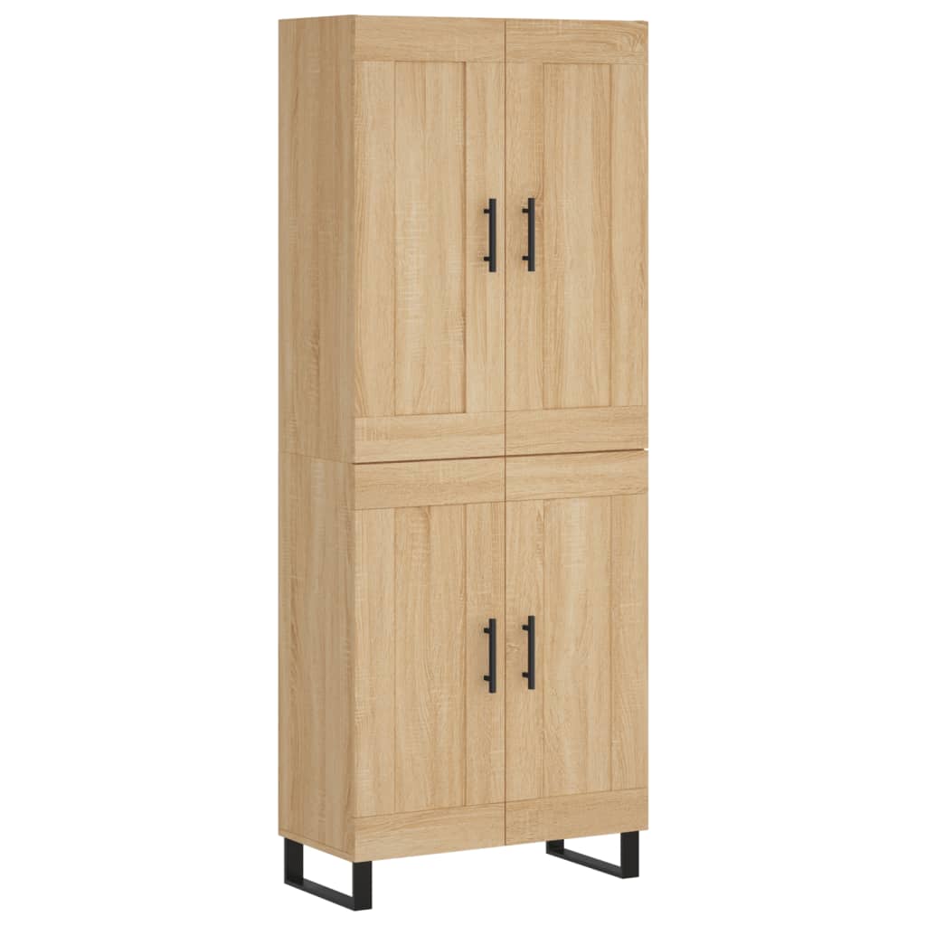 Highboard sonoma eik 69,5x34x180 cm konstruert tre