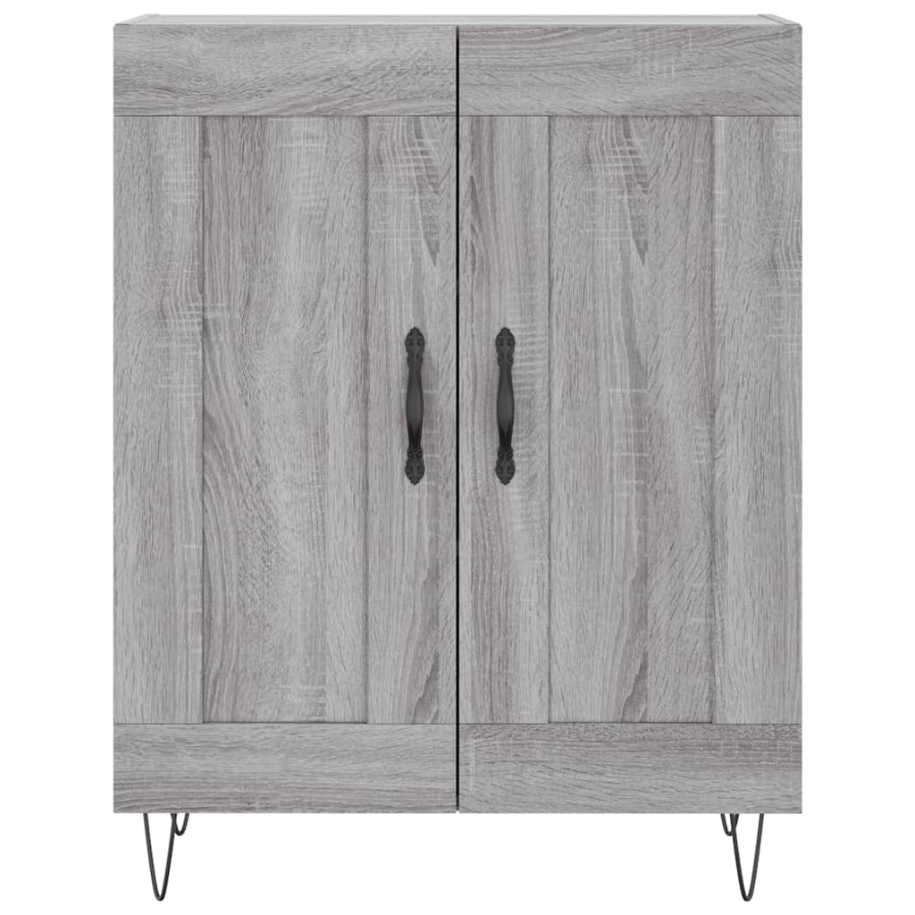 Highboard grå sonoma 69,5x34x180 cm konstruert tre