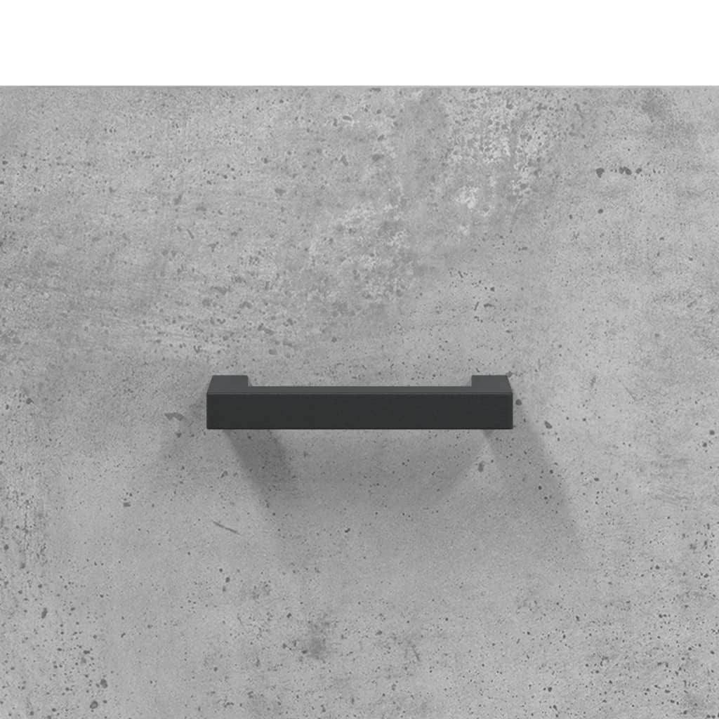 Highboard betonggrå 69,5x34x180 cm konstruert tre