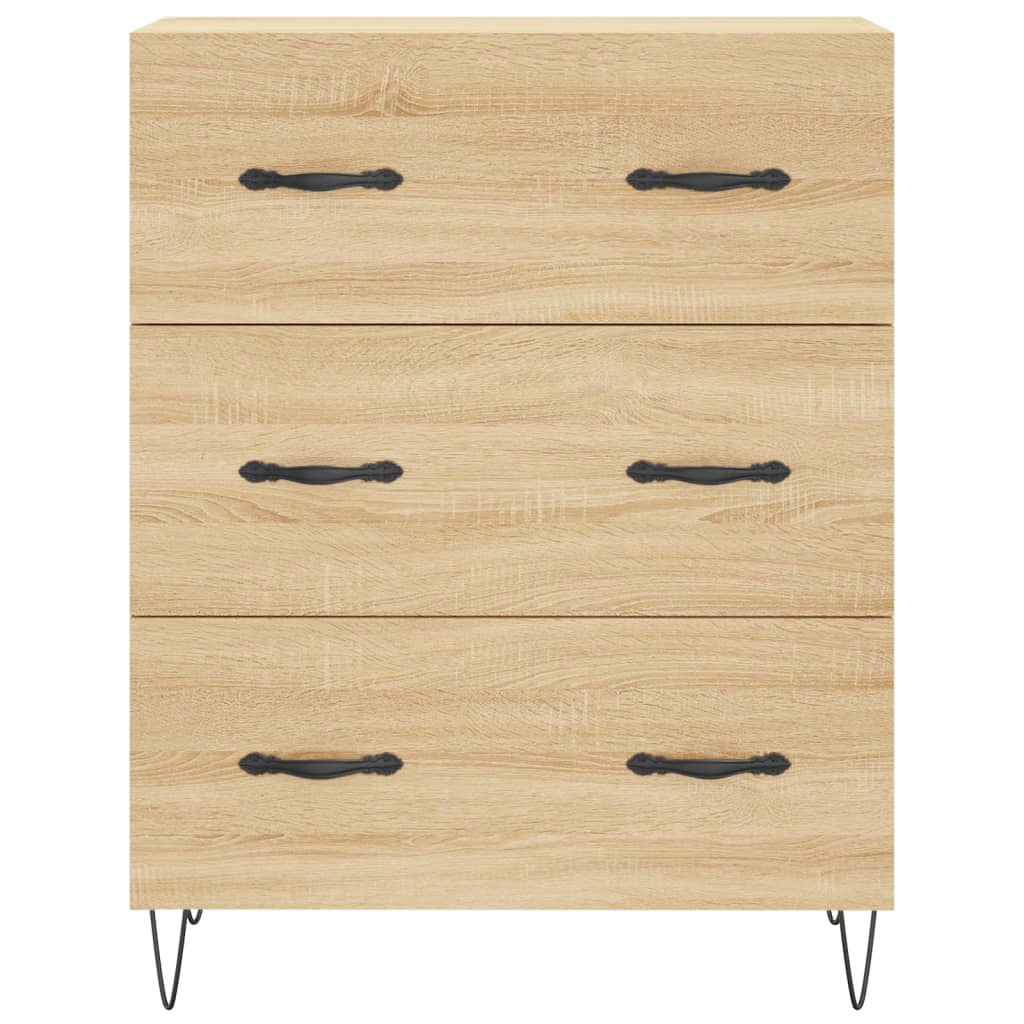 Highboard sonoma eik 69,5x34x180 cm konstruert tre