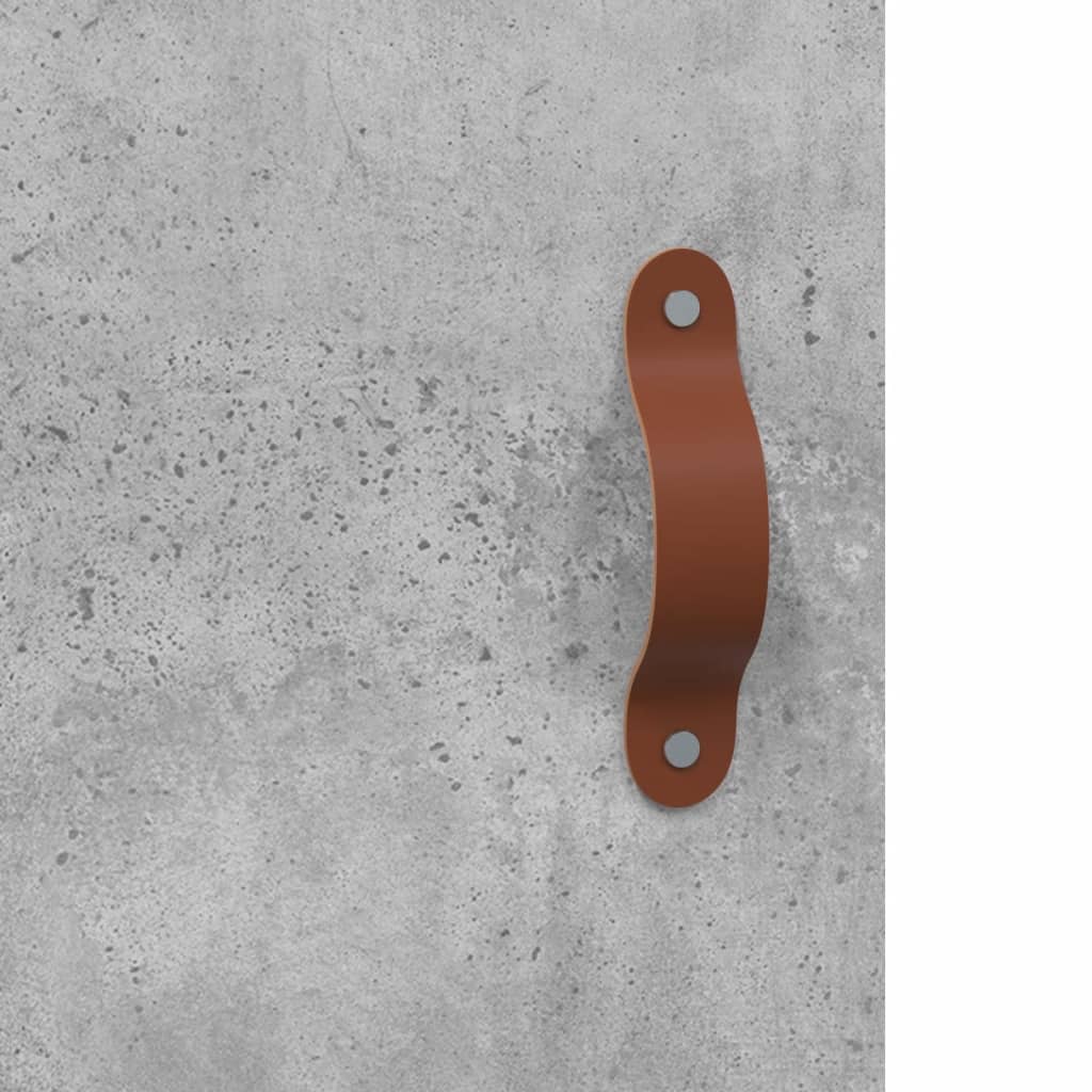 Highboard betonggrå 69,5x34x180 cm konstruert tre