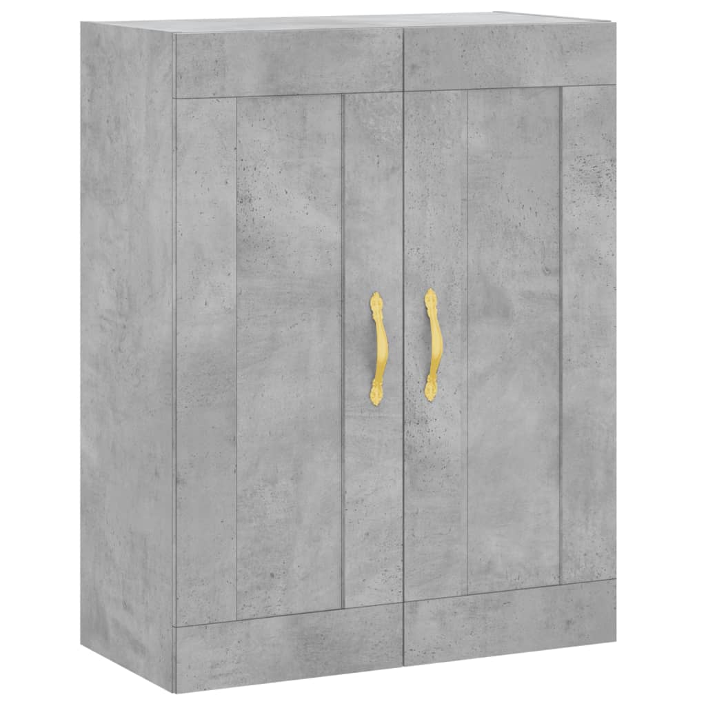 Highboard betonggrå 69,5x34x180 cm konstruert tre