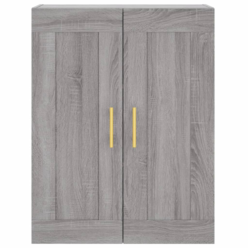 Highboard grå sonoma 69,5x34x180 cm konstruert tre