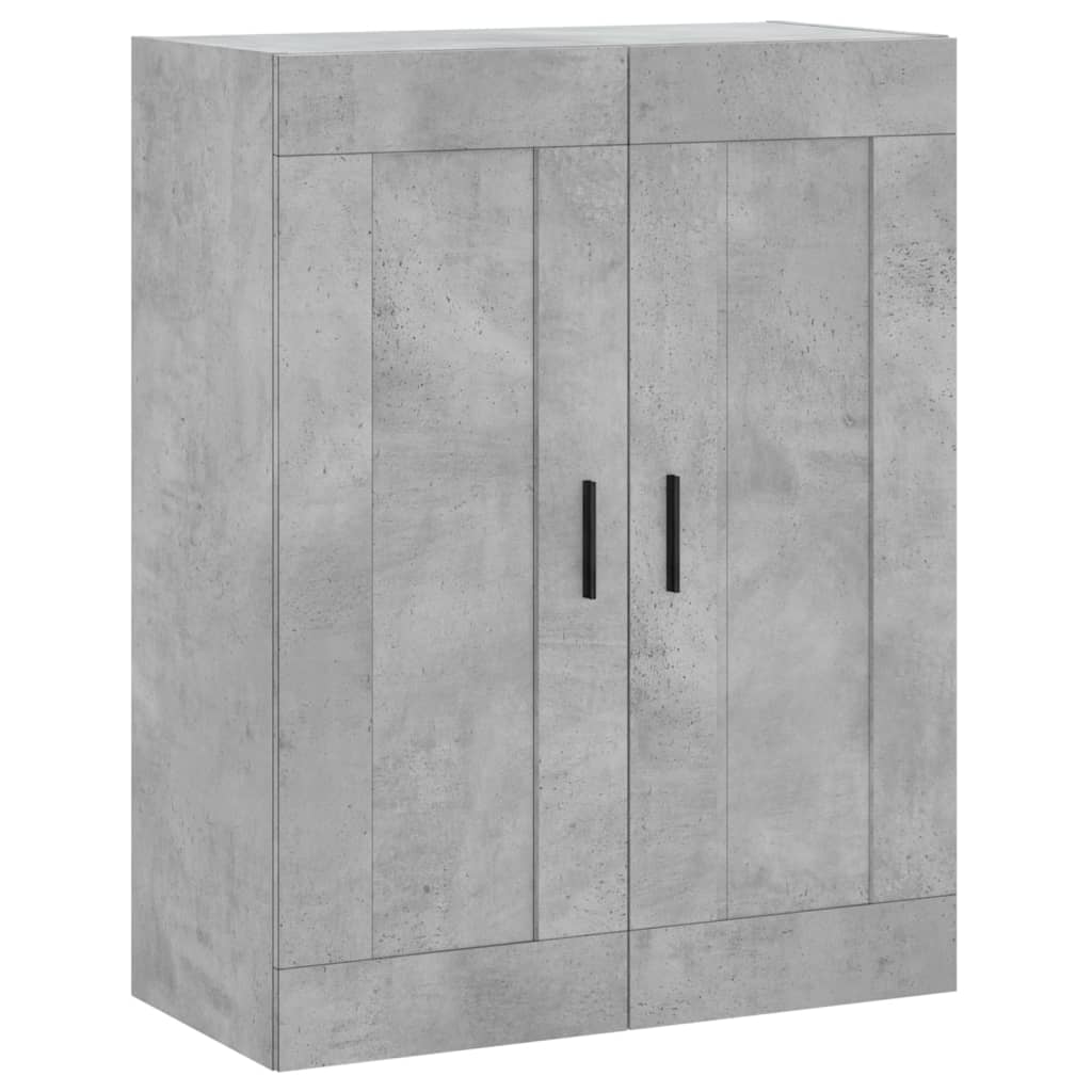 Highboard betonggrå 69,5x34x180 cm konstruert tre