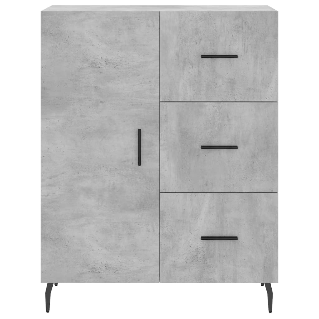Highboard betonggrå 69,5x34x180 cm konstruert tre