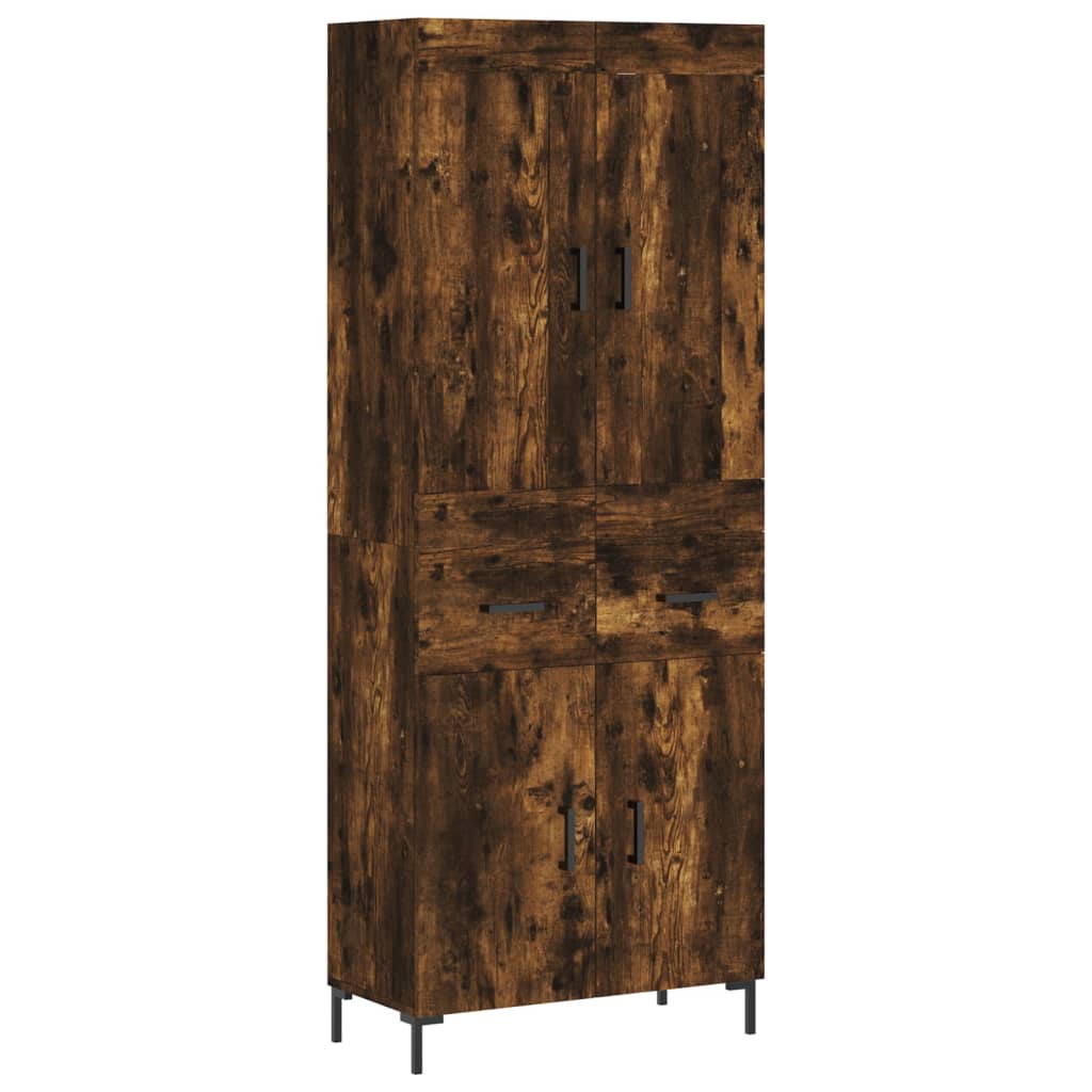 Highboard røkt eik 69,5x34x180 cm konstruert tre