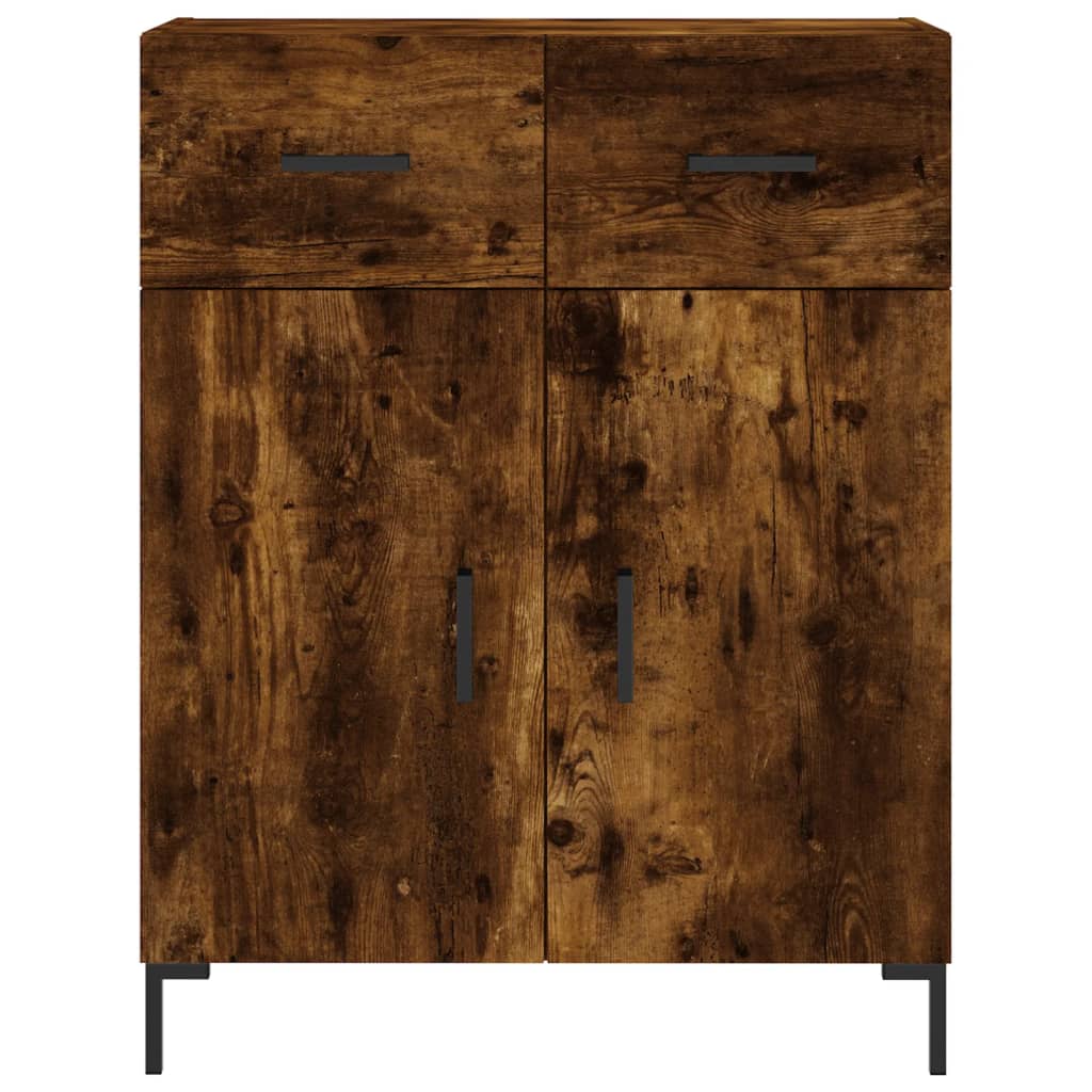 Highboard røkt eik 69,5x34x180 cm konstruert tre
