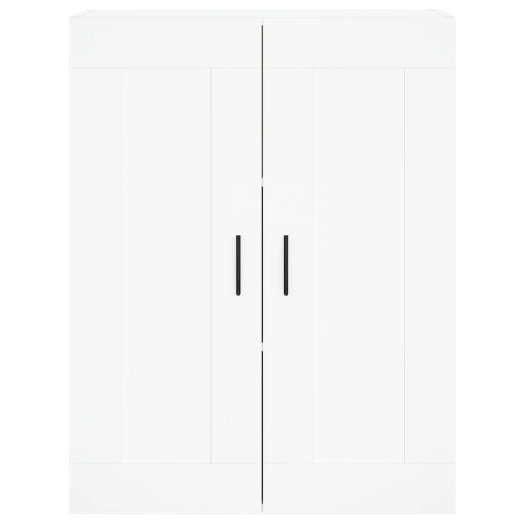 Highboard hvit 69,5x34x180 cm konstruert tre