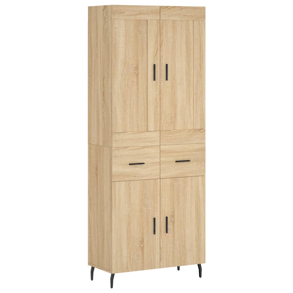 Highboard sonoma eik 69,5x34x180 cm konstruert tre