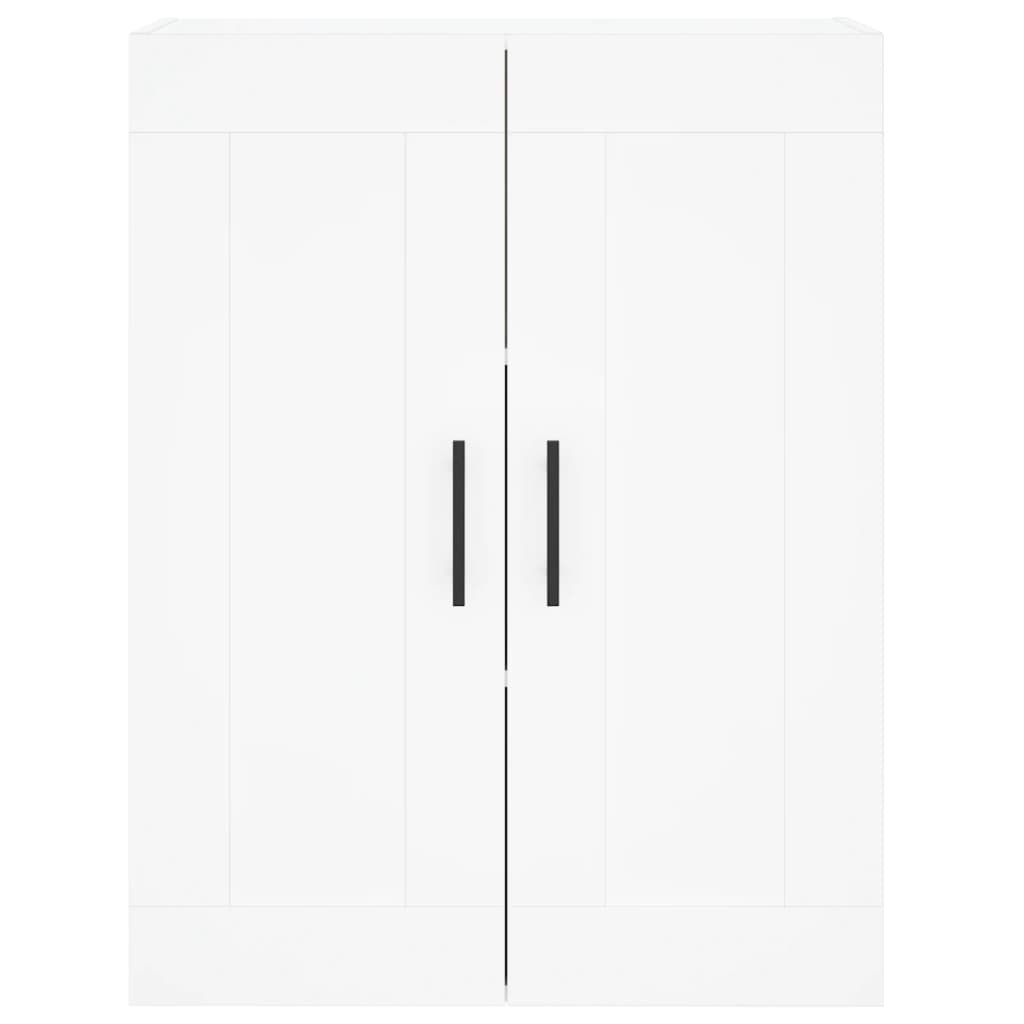 Highboard hvit 69,5x34x180 cm konstruert tre