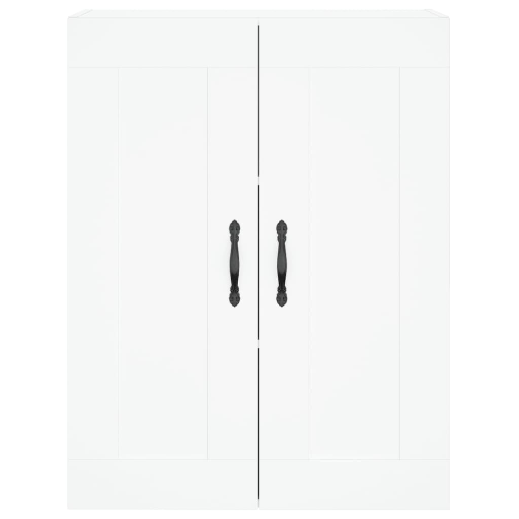 Highboard hvit 69,5x34x180 cm konstruert tre