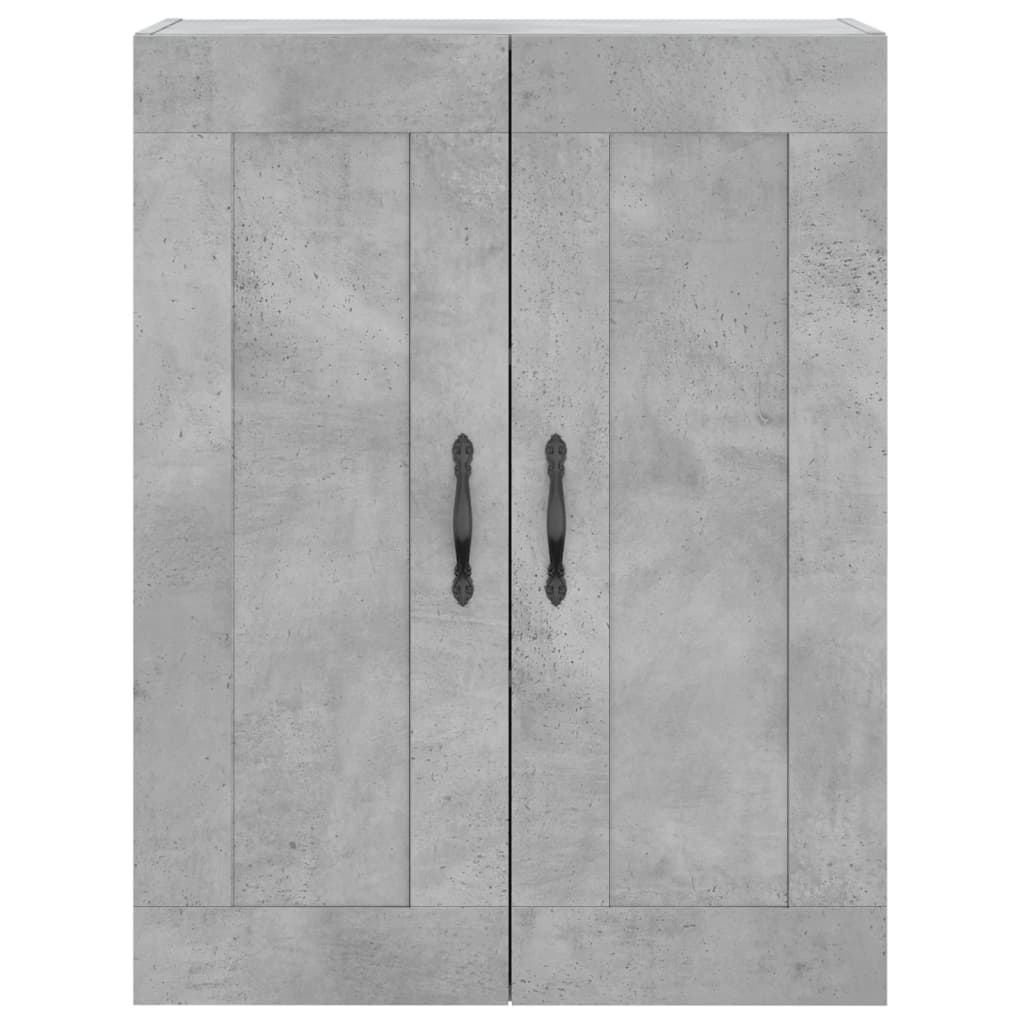 Highboard betonggrå 69,5x34x180 cm konstruert tre