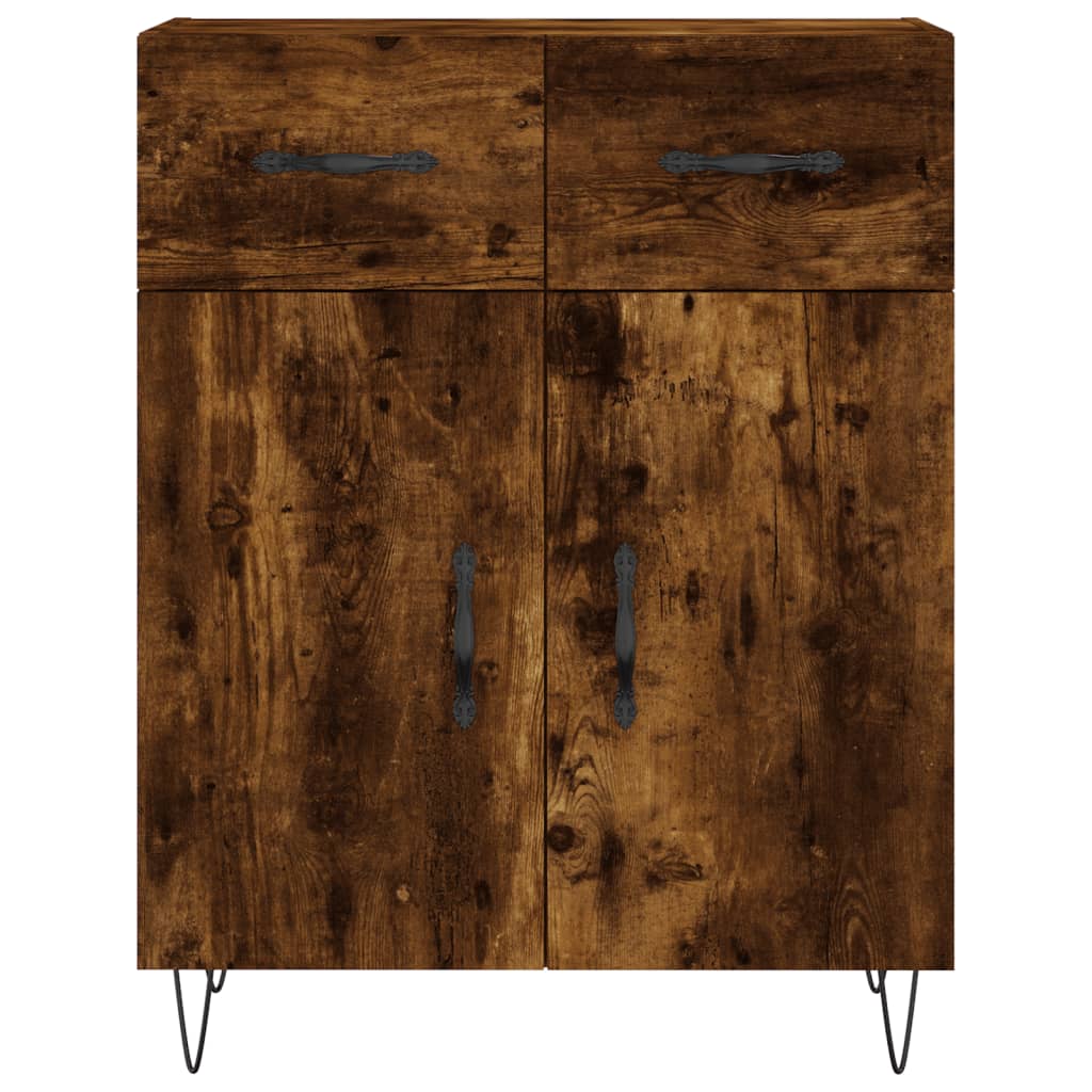 Highboard røkt eik 69,5x34x180 cm konstruert tre