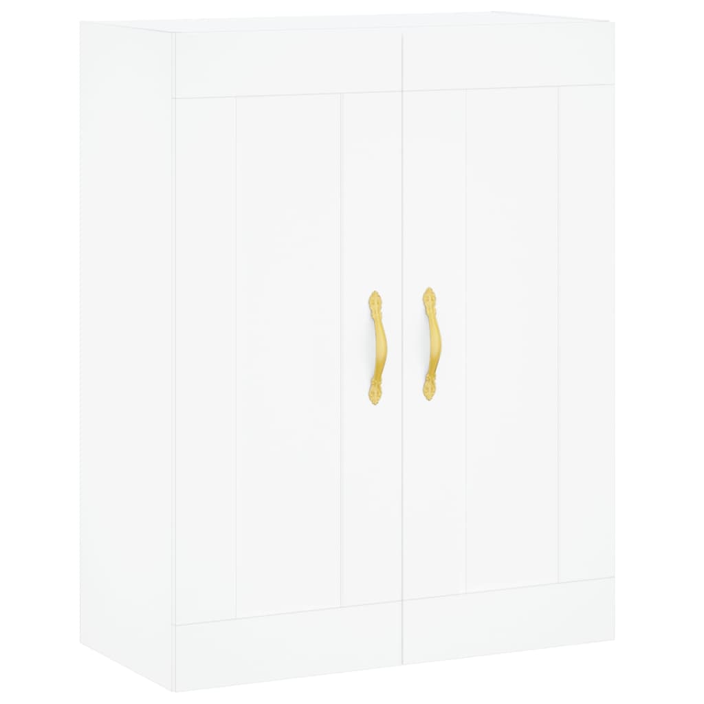 Highboard hvit 69,5x34x180 cm konstruert tre