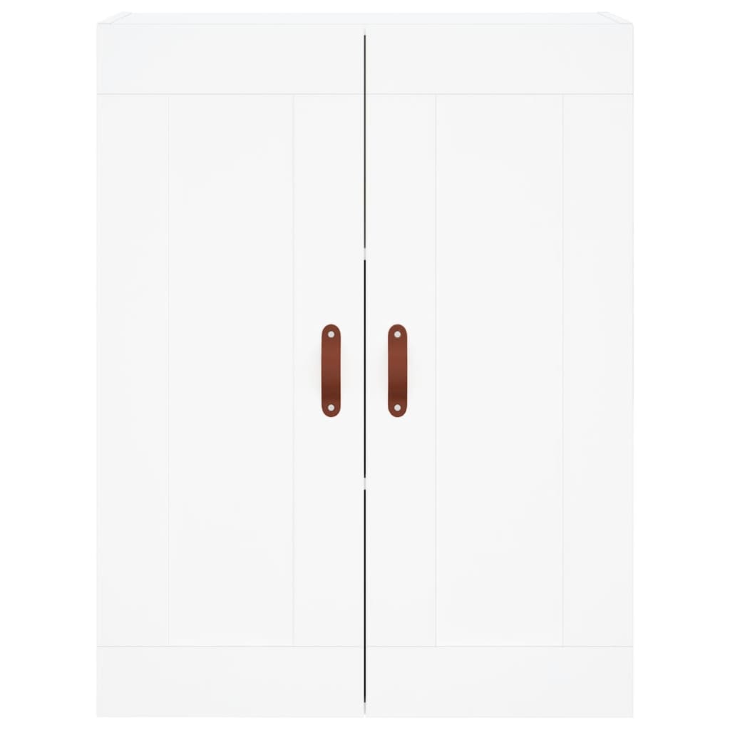 Highboard hvit 69,5x34x180 cm konstruert tre
