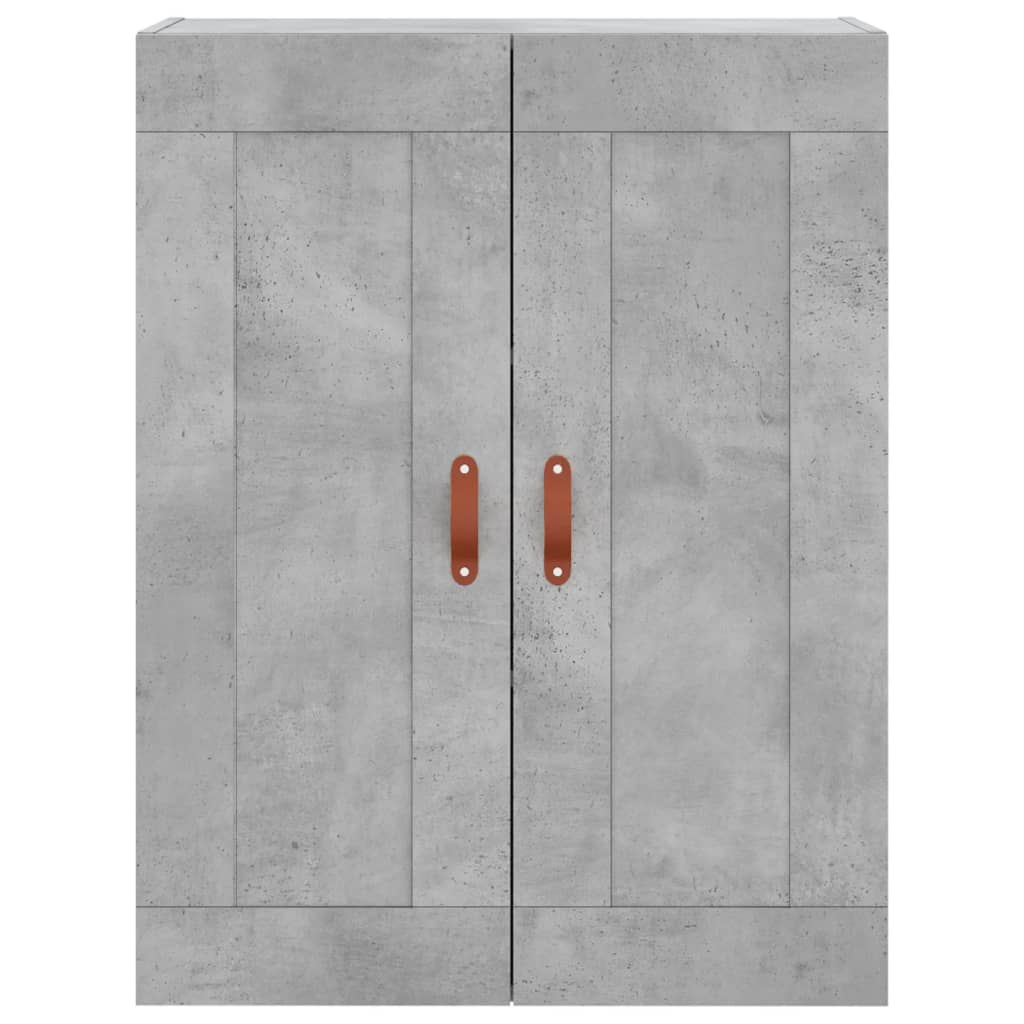 Highboard betonggrå 69,5x34x180 cm konstruert tre