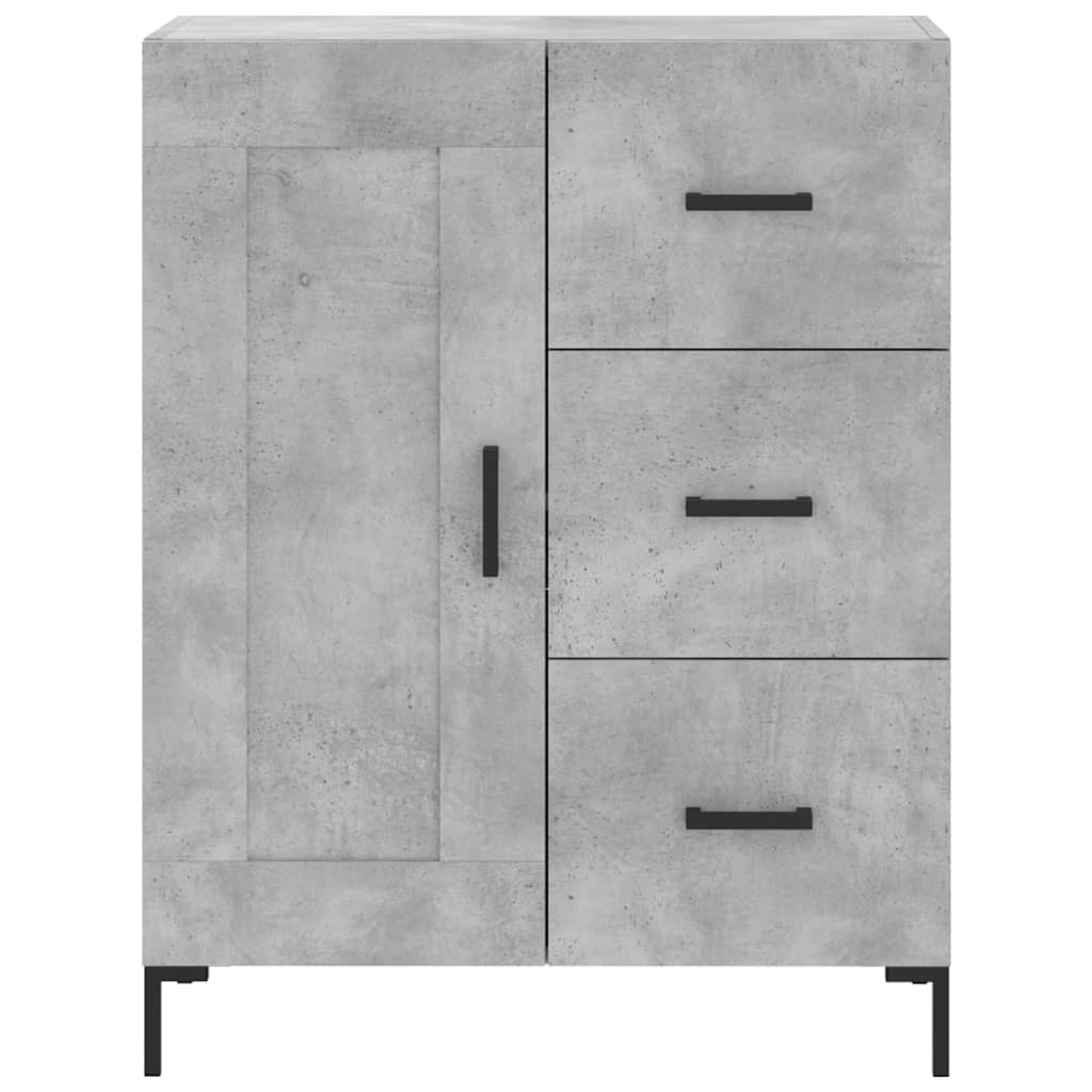 Highboard betonggrå 69,5x34x180 cm konstruert tre