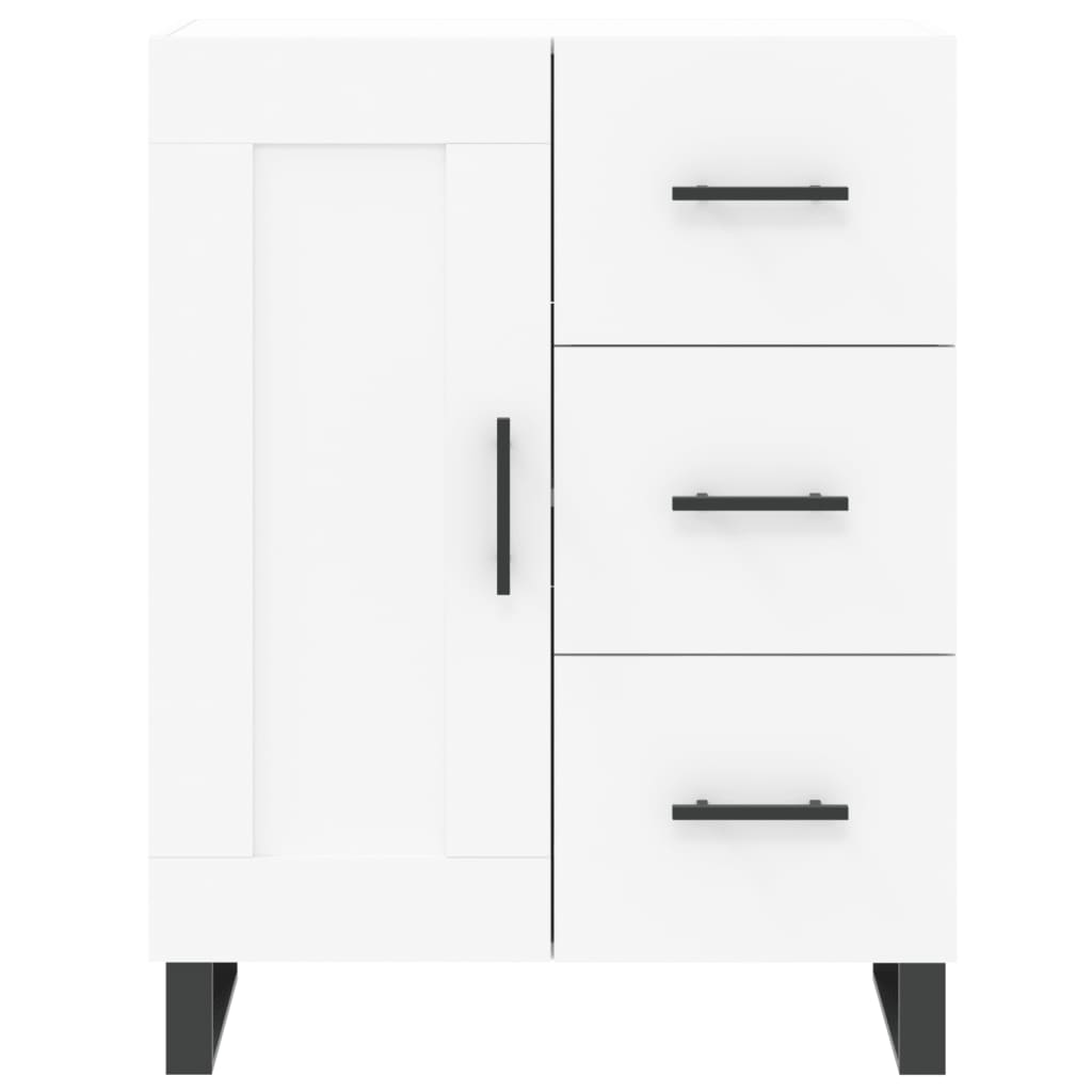 Highboard hvit 69,5x34x180 cm konstruert tre