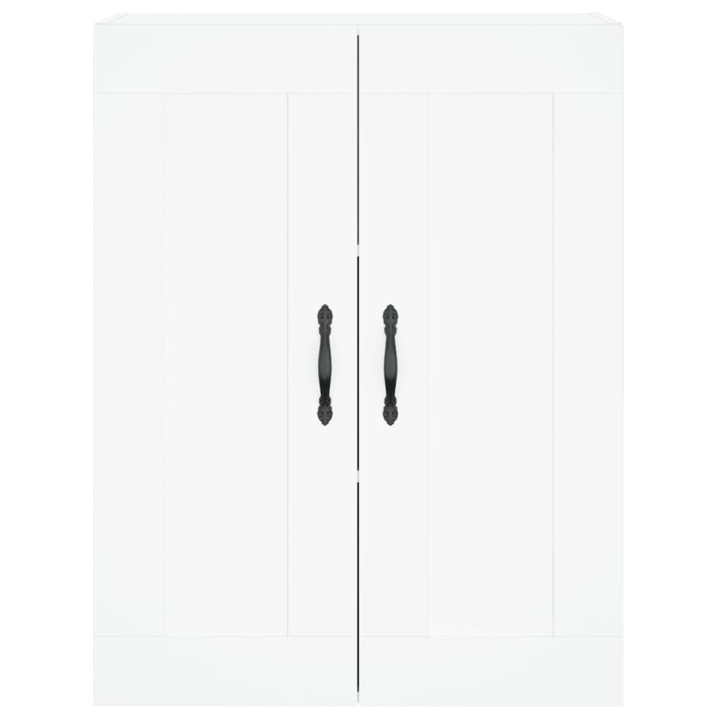 Highboard hvit 69,5x34x180 cm konstruert tre