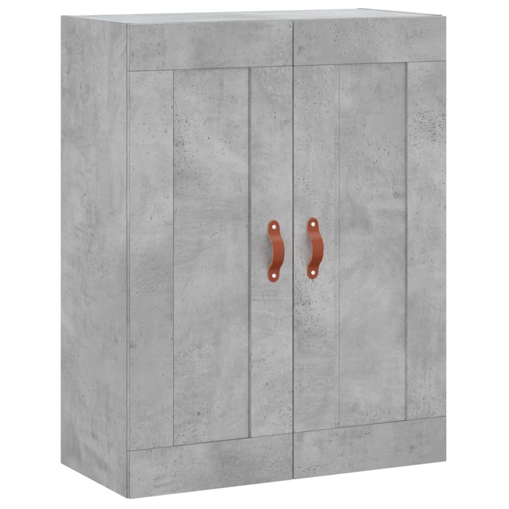 Highboard betonggrå 69,5x34x180 cm konstruert tre