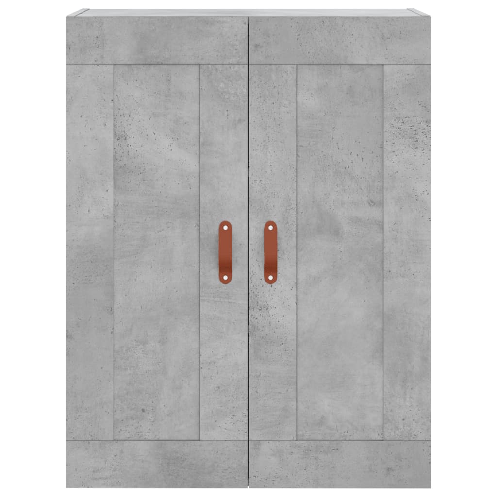 Highboard betonggrå 69,5x34x180 cm konstruert tre