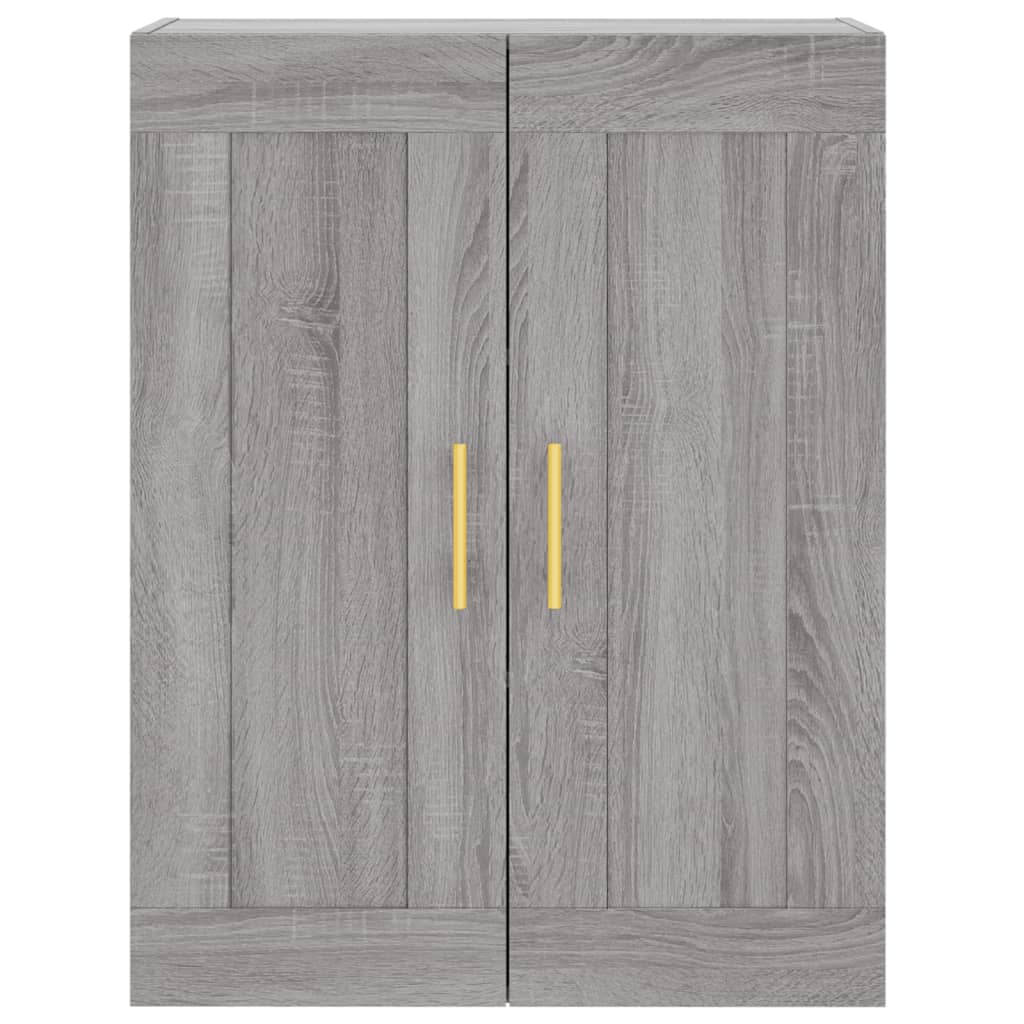 Highboard grå sonoma 69,5x34x180 cm konstruert tre
